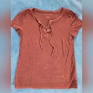 American Eagle Outfitters Women's Rust Top